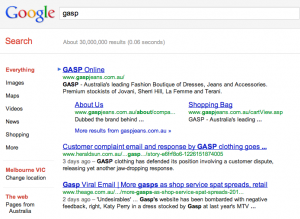 "Gasp" SERPs