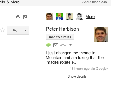 Google+ Gmail Integration
