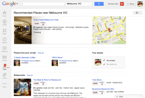 Google+ Local Home Screen