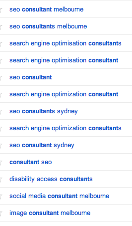 SEO Consultant related phrases