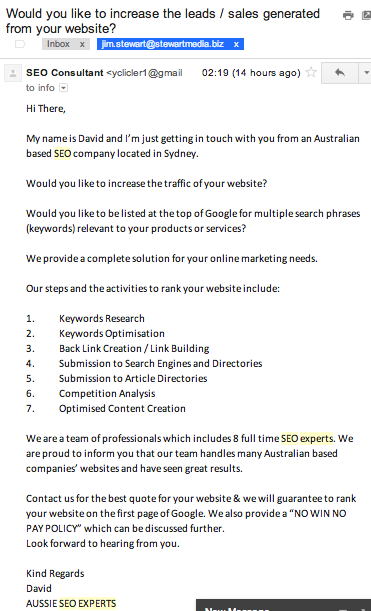 Aussie SEO Experts Email