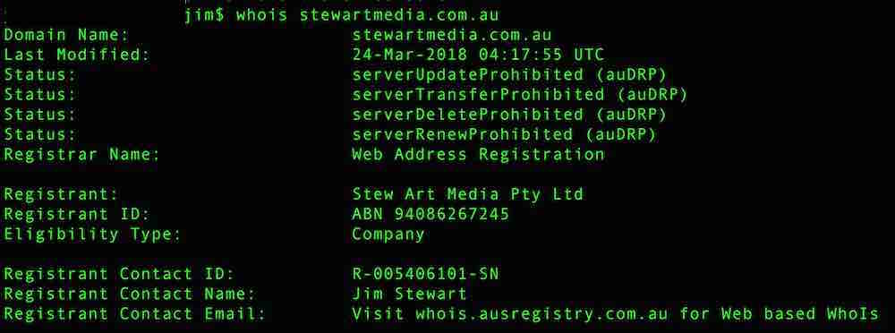 auDA domain server lock status